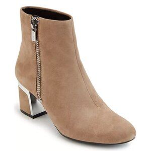 DKNY Tan Ankle Boots with Silver Accents